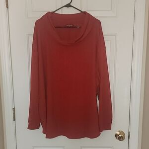 NWOT Lane Bryant Red Cowl Neck Long Sleeve Sweater Size 26/28